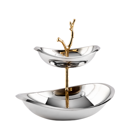 شياله  مكسرات تقديم فاخر بطبقتين 