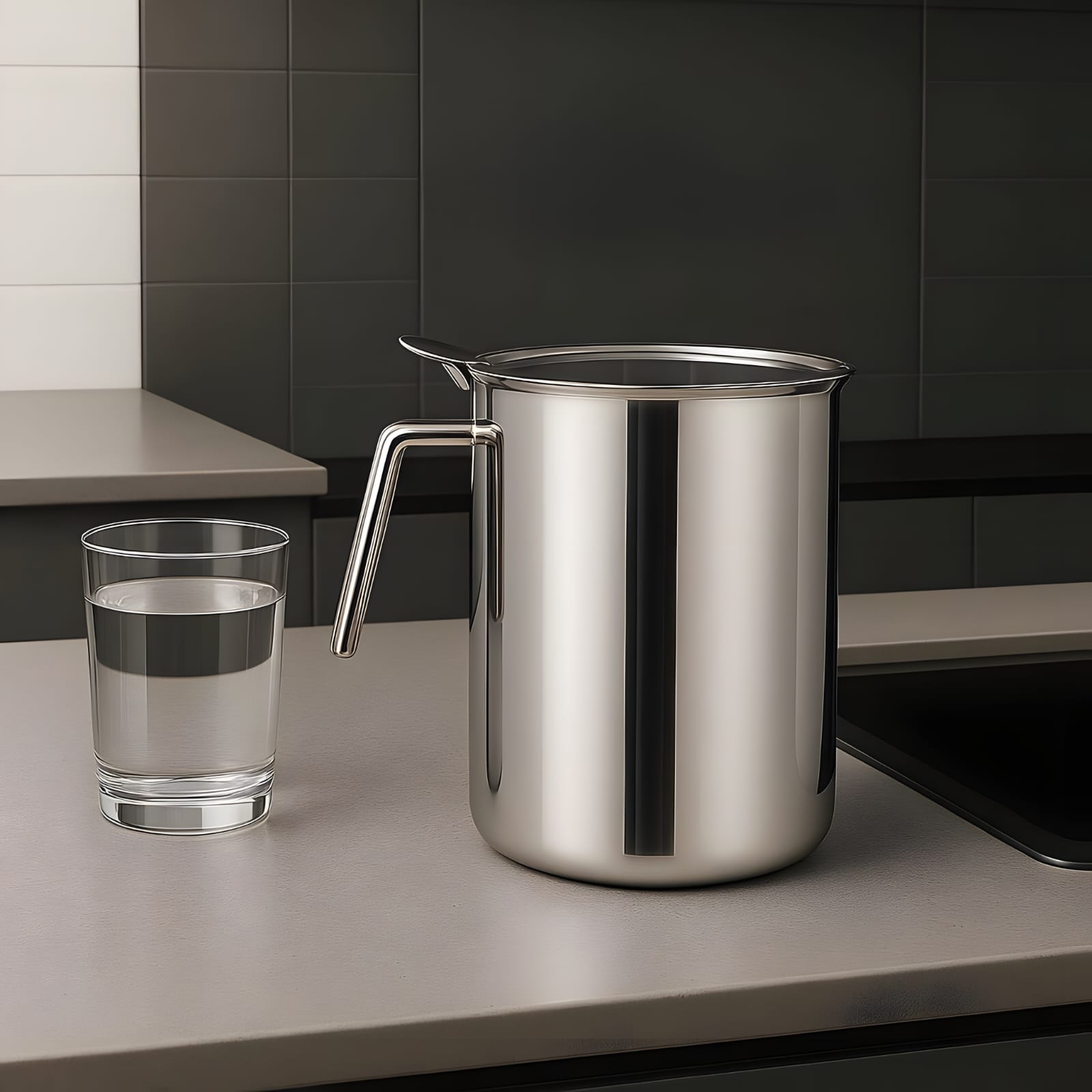 دورق استانلس استيل بغطاء سعة 1.5 لتر